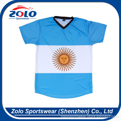 China OEM professional 100% polyester iceland football jersey